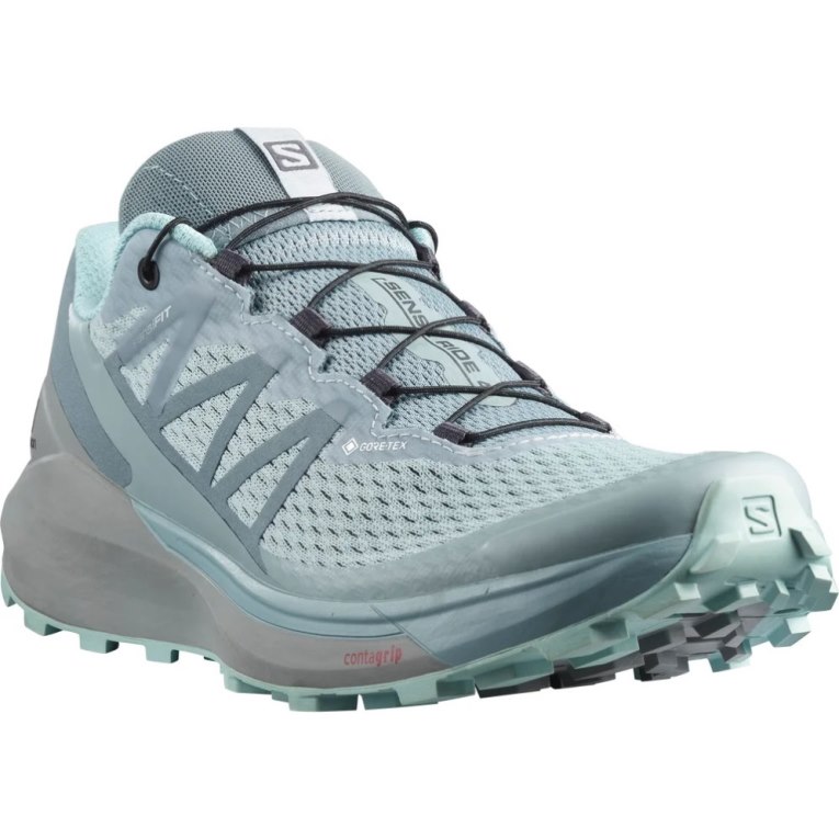 Light Blue Salomon Sense Ride 4 GTX Invisible Fit Women's Trail Running Shoes | PH 07215M